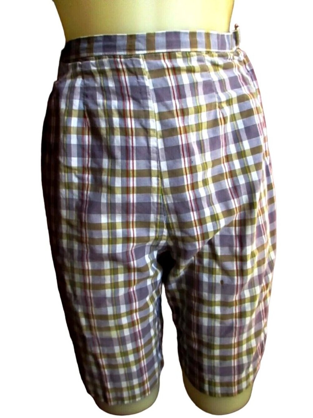 22" True Vintage Shorts 1960's HIGH WAIST FRITZI COUNTRY PLAID SCOOTER Small